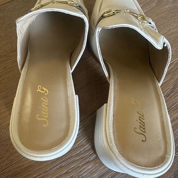 SAINT G JASMINE  OFF WHITE BLOCK HEEL MULE - Picture 10 of 13